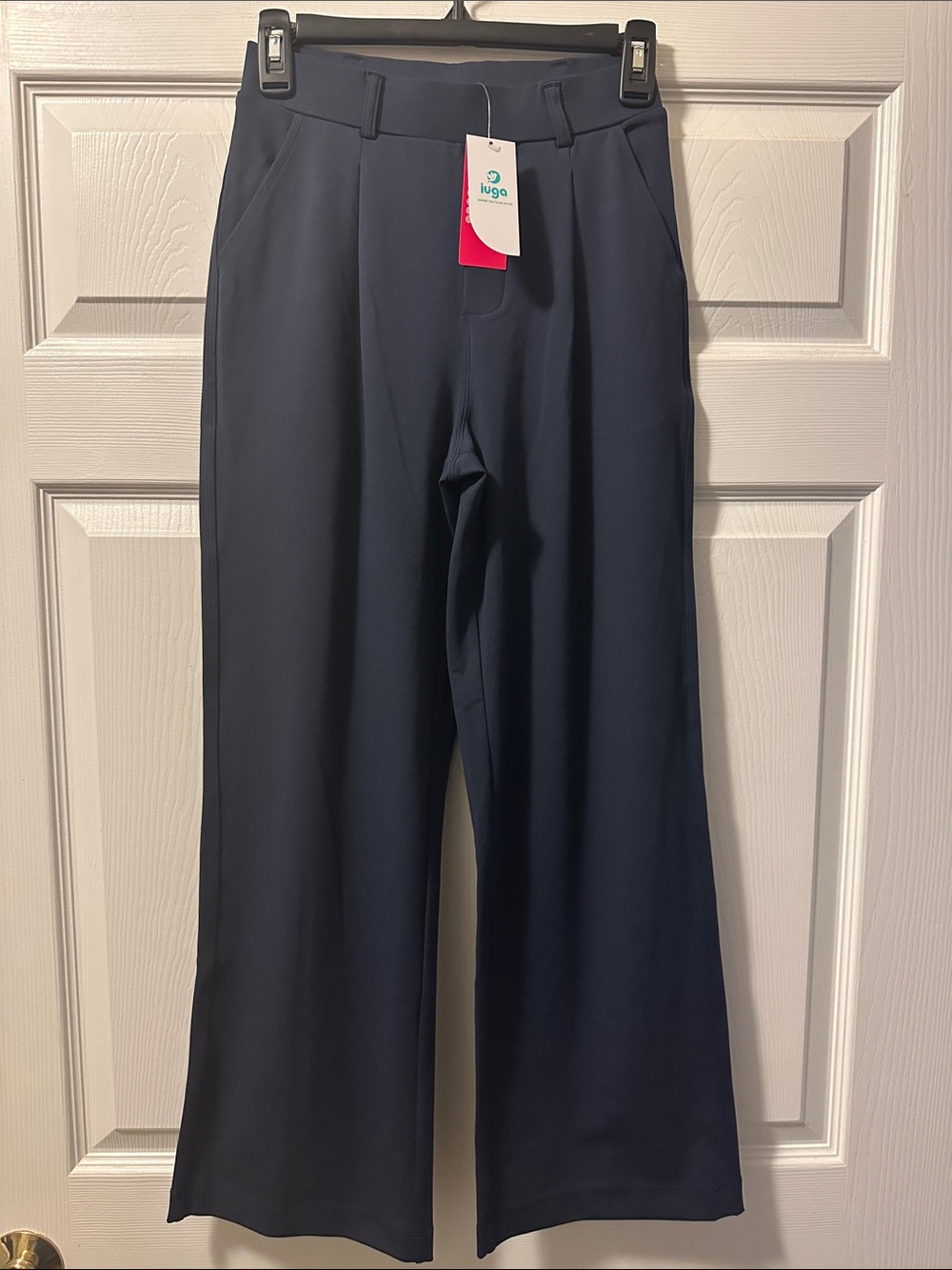 IUGA High Waisted Stretchy Wide Leg Pull On Work Pants With Pockets - Size XSP